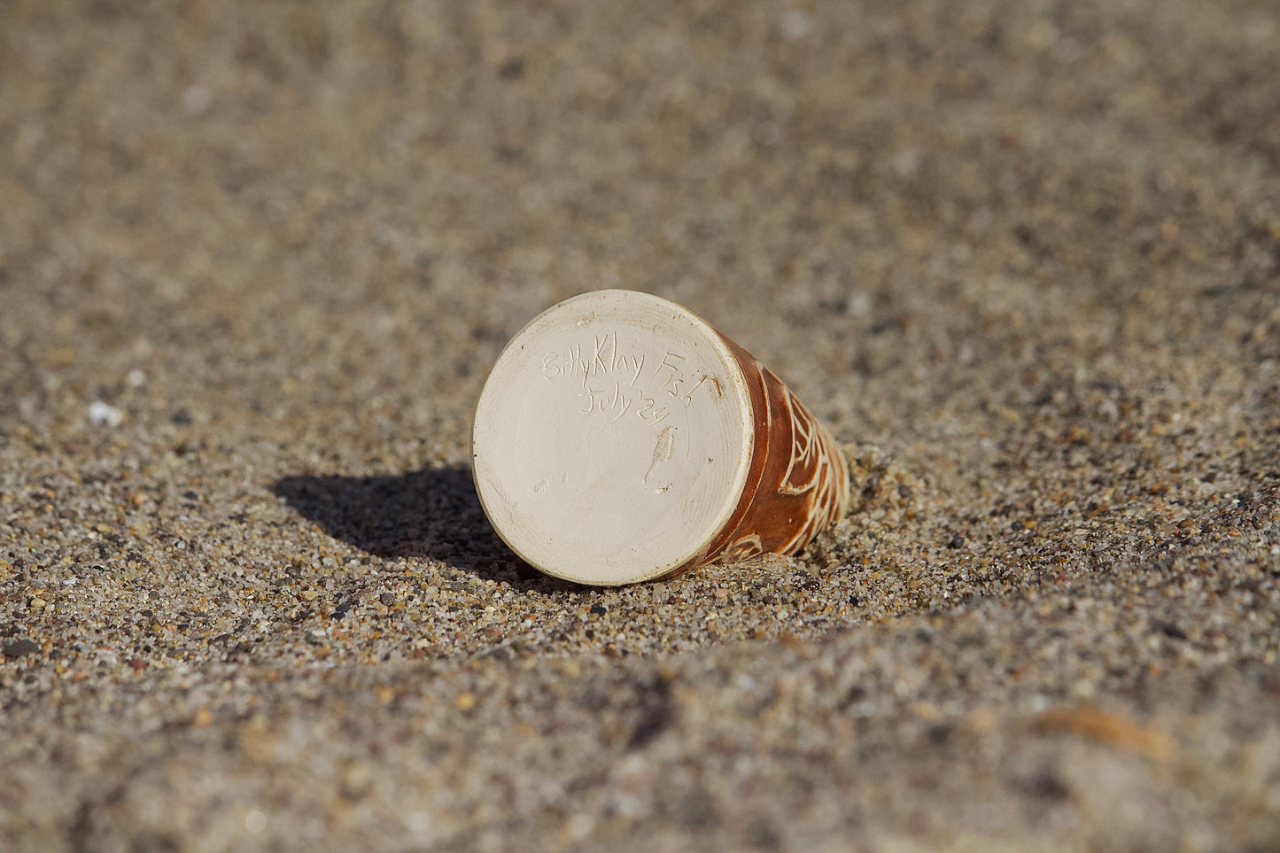 Brown water etched bud vase