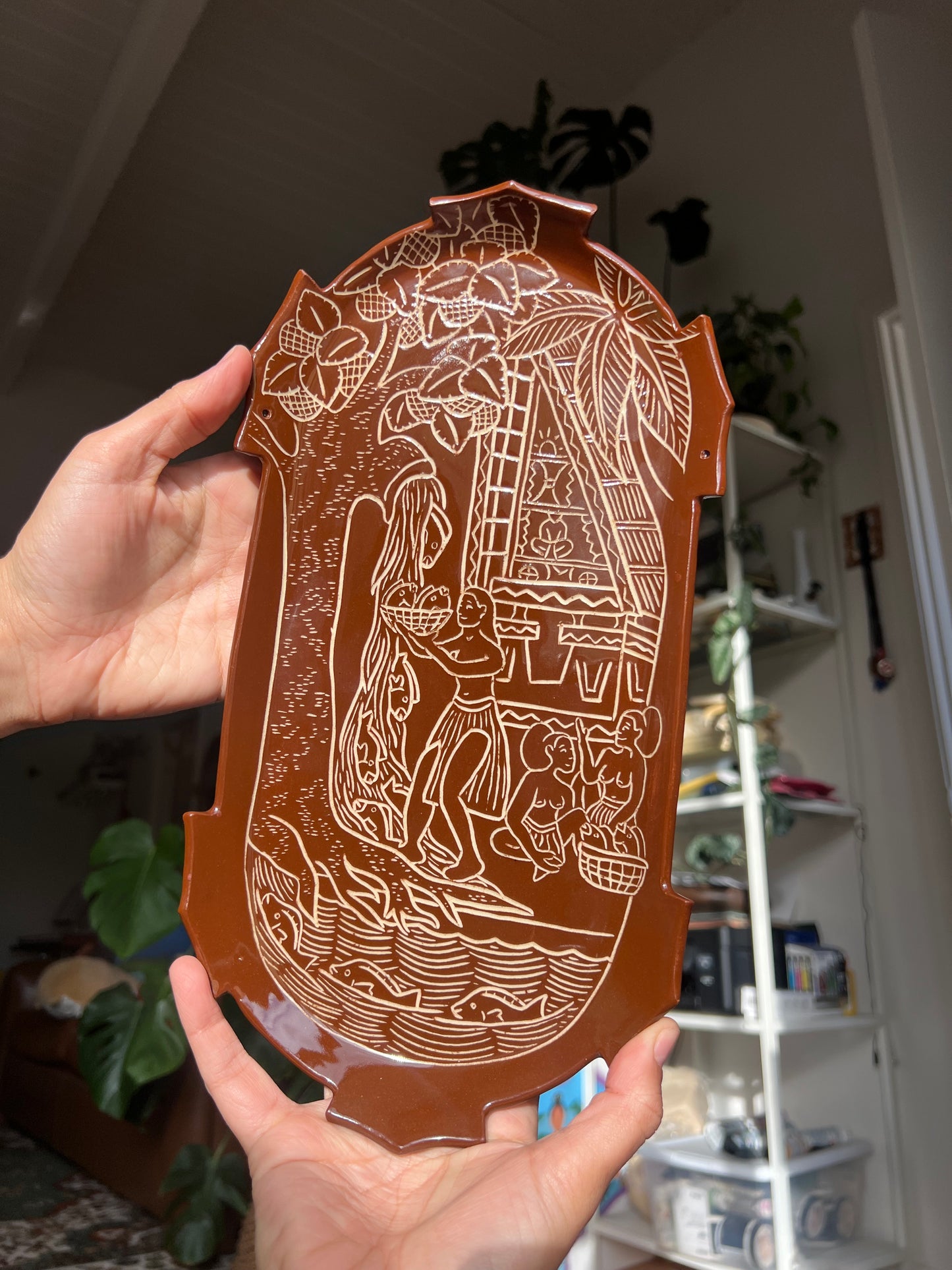 Toluk Breadfruit tree Tray/Wall hanging
